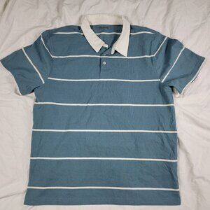 Madewell Rugby Mens Large Blue Short Sleeve Polo Casual Summer Outdoors Comfort